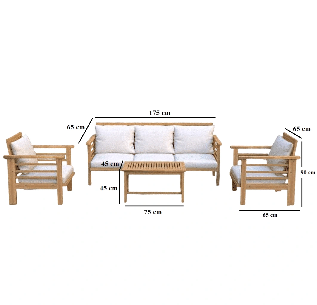 Outdoor Set - White & Beige - Image 3