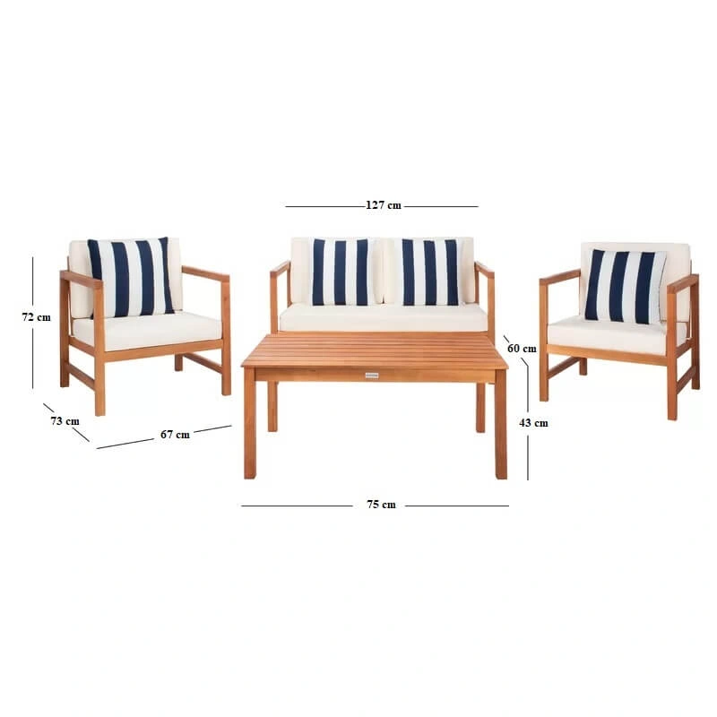 Outdoor Set - White & Beige - Image 3