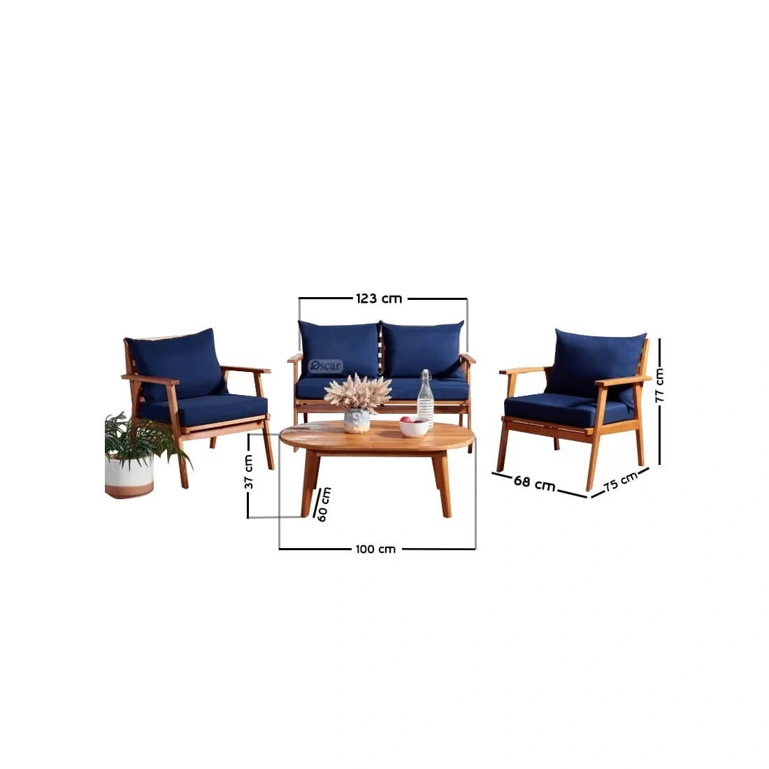 Outdoor Set - Navy Blue & Beige - Image 3