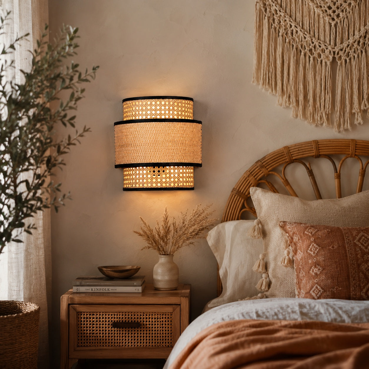 Rattan Boho Wall Lamp -VL-TBS-1649618 - Image 2