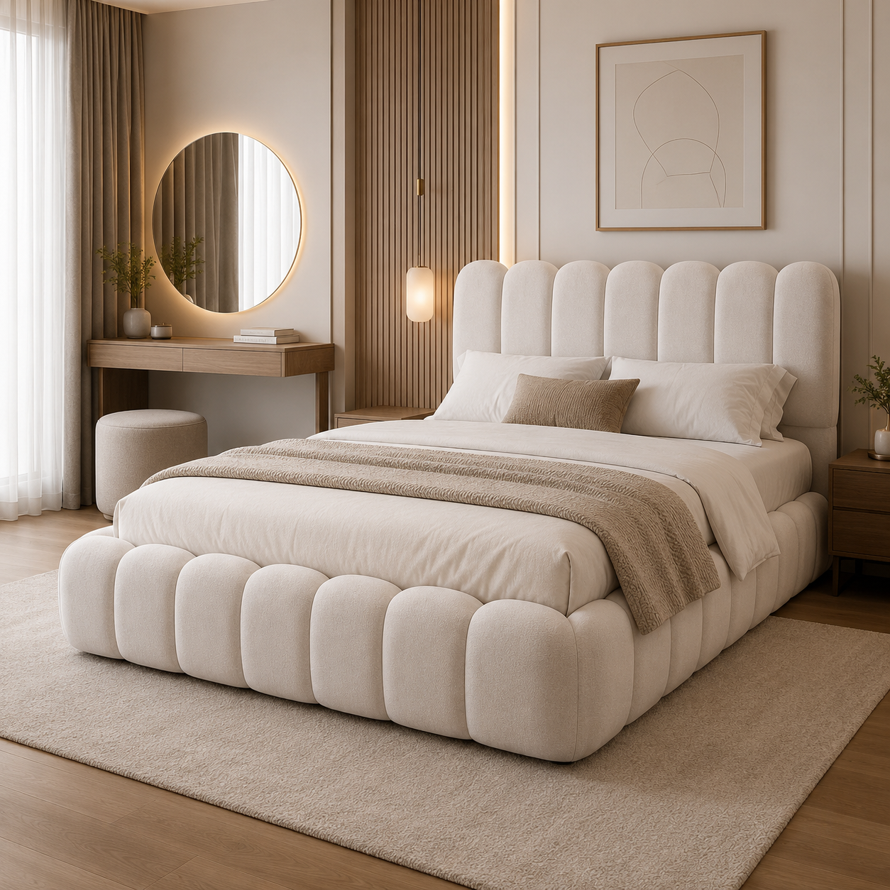 Multi-Size Upholstered Bed