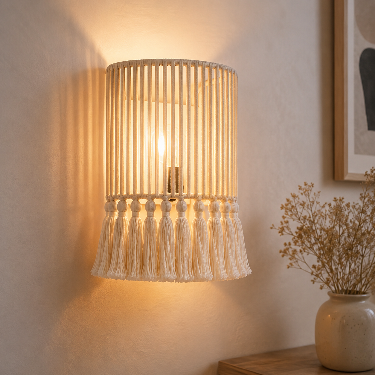 Makrami Boho Wall Lamp -VL-TBS-477447 - Image 2