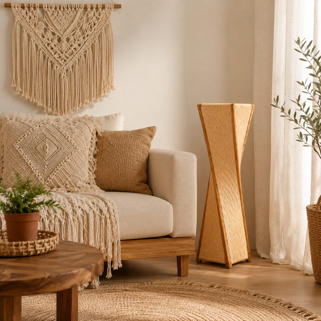Makrami Boho Floor Lamp -VL-TBS-454424 - Image 2
