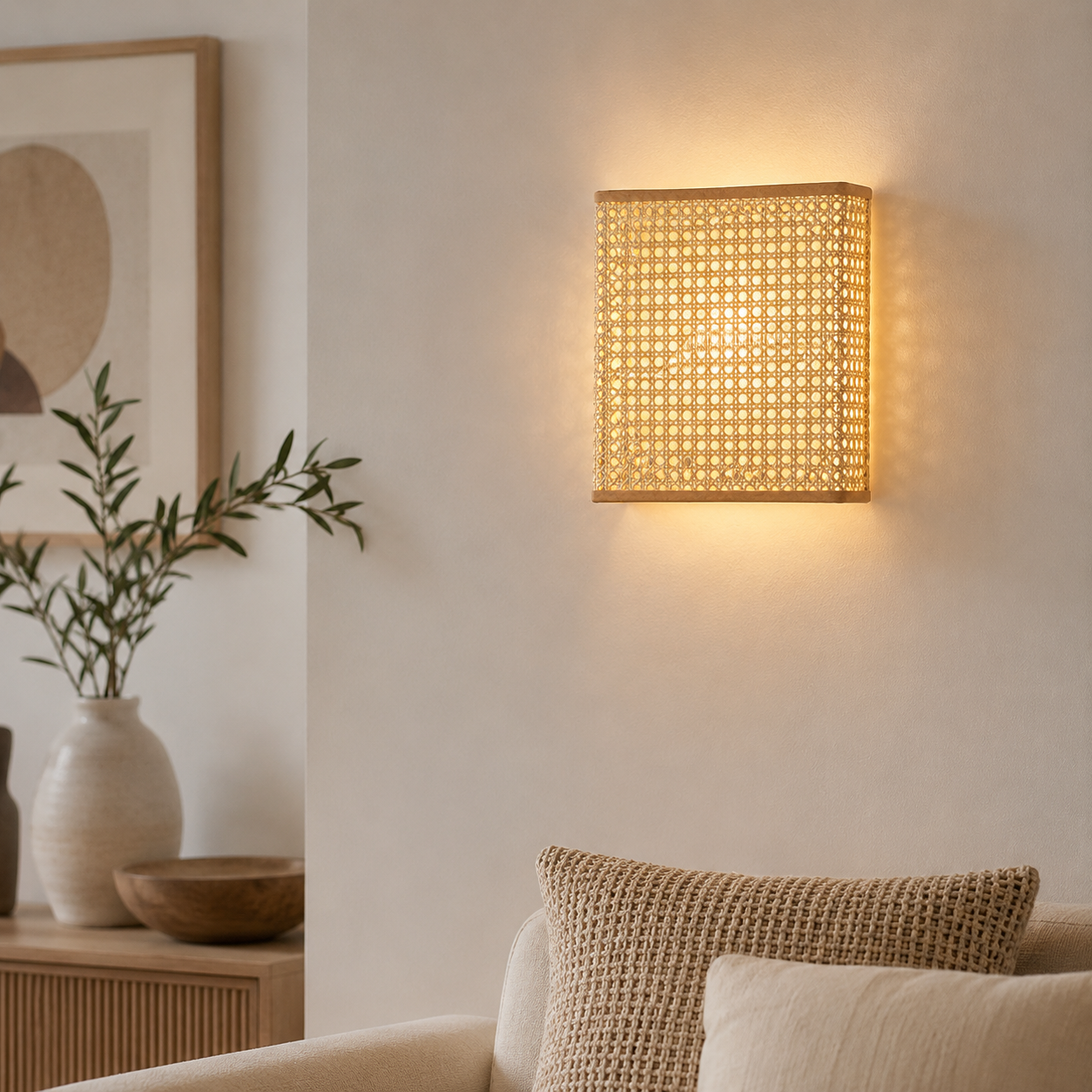 Rattan Boho Wall Lamp -VL-TBS-1653622 - Image 2