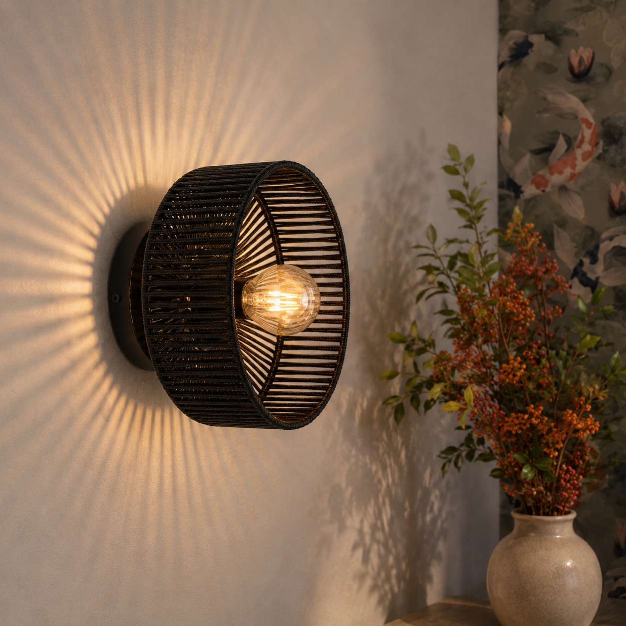 Makrami Boho Wall Lamp -VL-TBS-475445 - Image 2