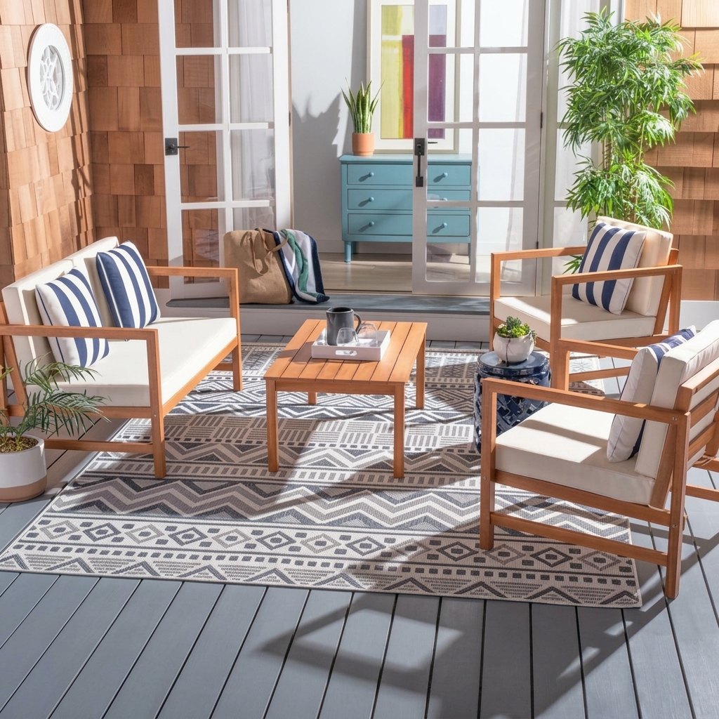 Outdoor Set - White & Beige