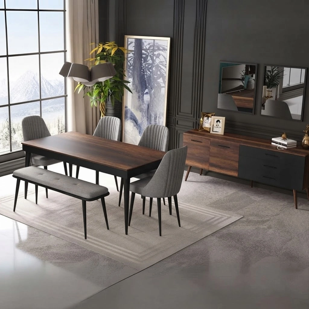 Dining Set - Black & Grey