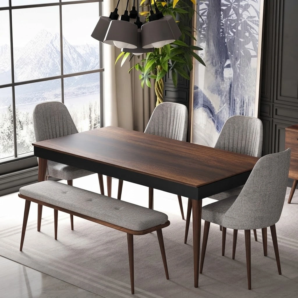 Dining Set - Black & Grey - Image 2