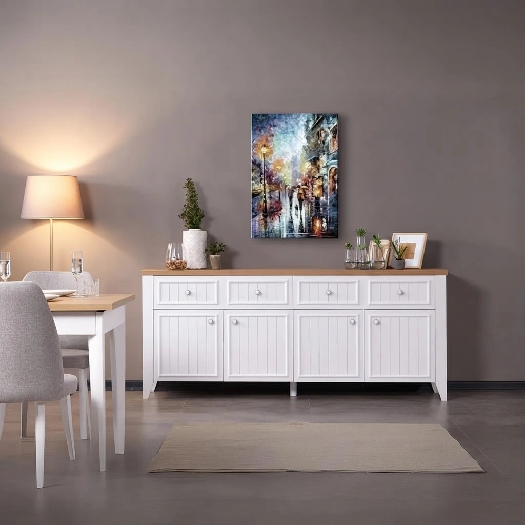 Dining Set - Beige & Grey - Image 2